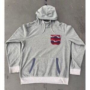 Hollister Gray Hoodie Aztec Pocket‎ Pullover Sweatshirt Mens Medium